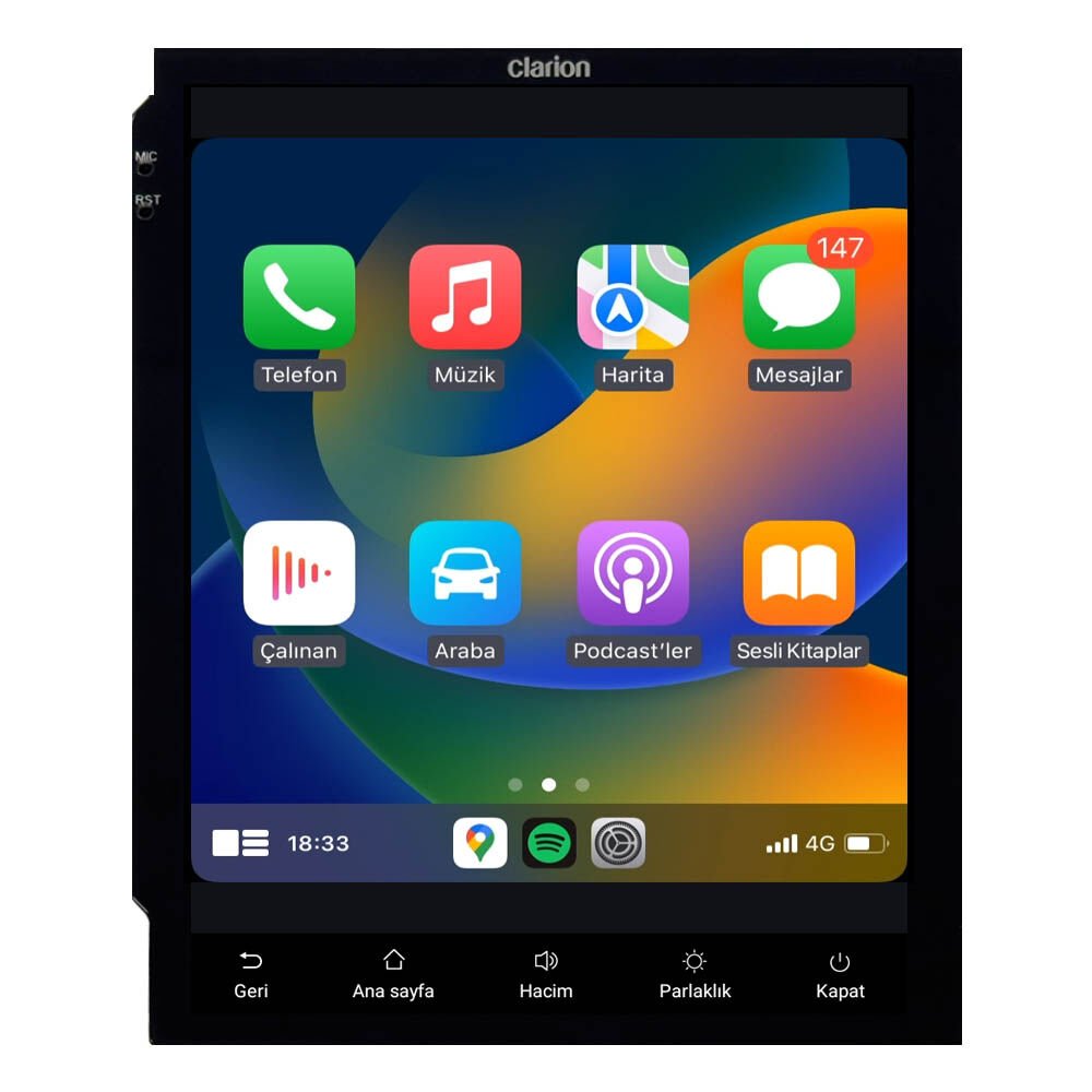 Clarion GL-300W Tesla Ekran Android Araç Multimedya Sistemi | 8 Çekirdek, 4GB RAM, 64GB Hafıza, Bluetooth