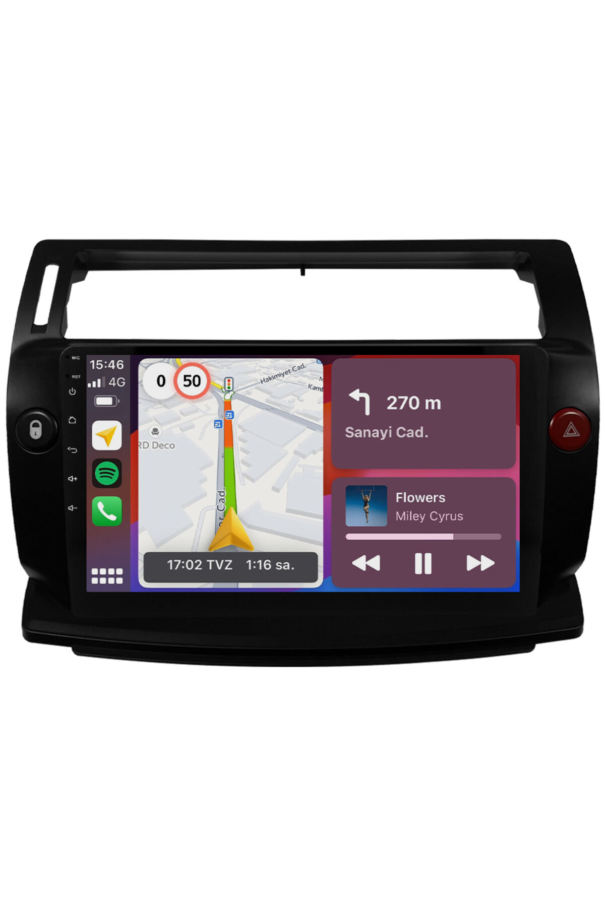CARGARAJ Citroen C4 Android Multimedya Sistemi (2005-2011) | 8GB RAM, 64GB Hafıza, Bluetooth, Carplay & Android Auto Kamera Hediye!