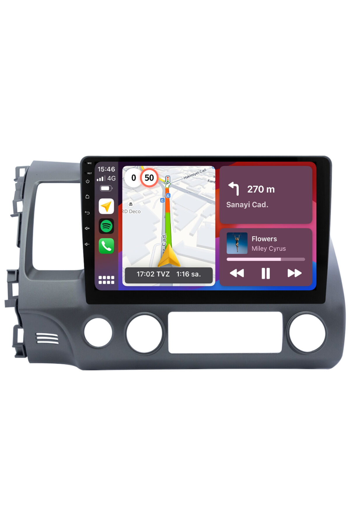 CARGARAJ Honda Civic FD6 Android Multimedya Sistemi (2007-2012) | 4GB RAM, 64GB Hafıza, Bluetooth, Carplay & Android Auto Kamera Hediye!