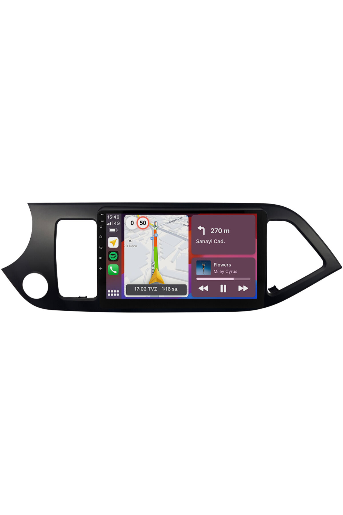 CARGARAJ Kia Picanto Android Multimedya Sistemi (2011-2016) | 4GB RAM, 64GB Hafıza, Bluetooth, Carplay & Android Auto Kamera Hediye!