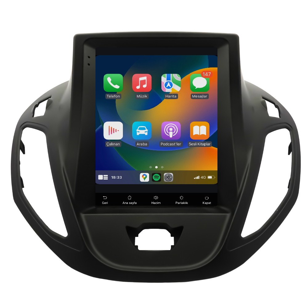 Clarion GL-300W Ford Courier (2013-2024) Tesla Ekran Android Araç Multimedya Sistemi | 8 Çekirdek, 4GB RAM, 64GB Hafıza, Bluetooth