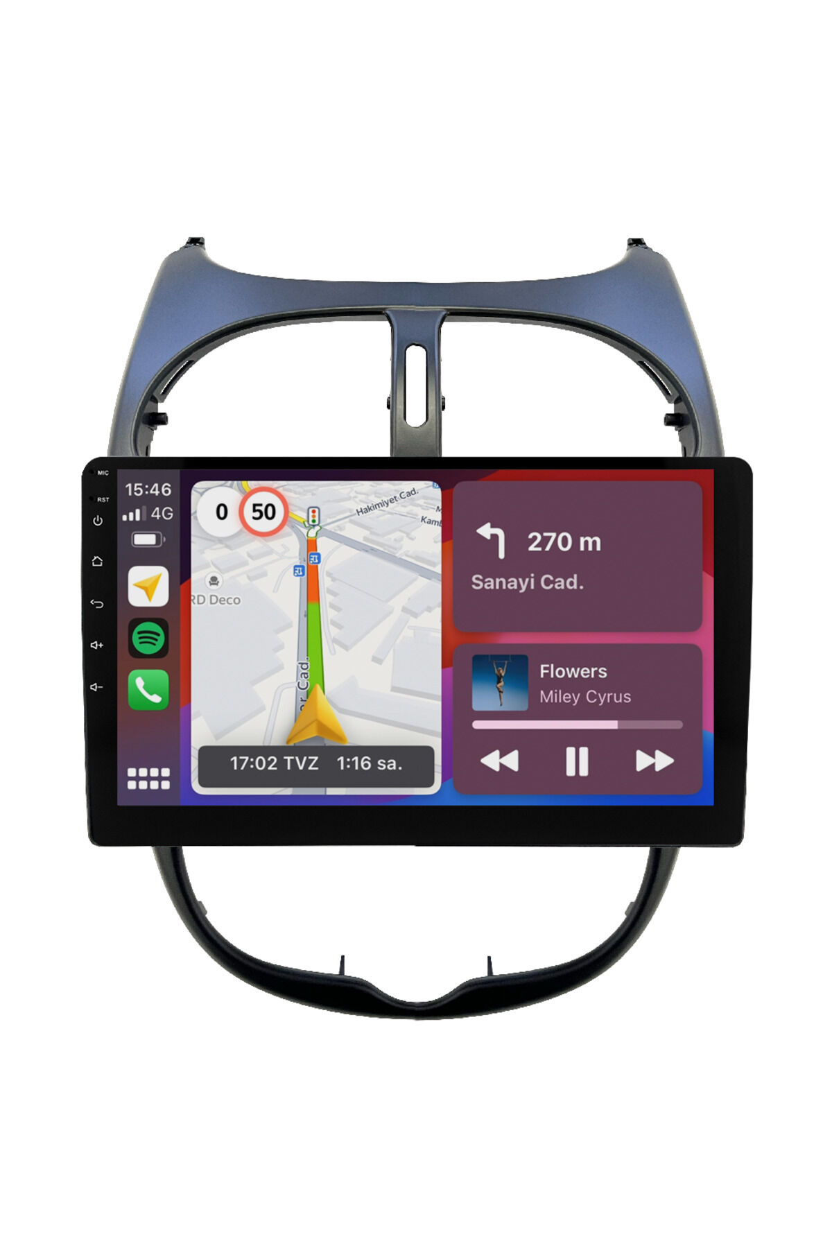 CARGARAJ Peugeot 206 Android Multimedya Sistemi (2006-2011) | 8GB RAM, 64GB Hafıza, Bluetooth, Carplay & Android Auto Kamera Hediye!