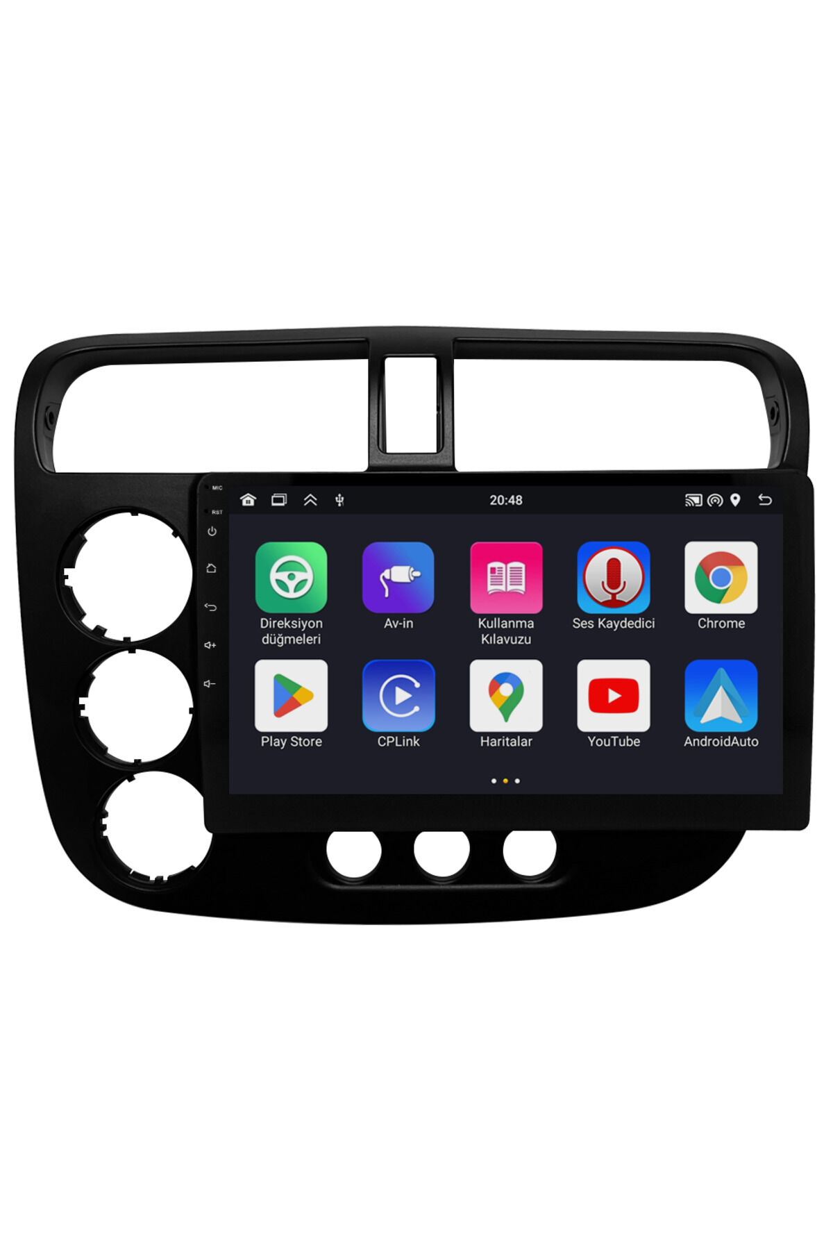 CARGARAJ Honda Civic VTEC 2 Android Multimedya Sistemi (2002-2006) | 8GB RAM, 64GB Hafıza, Bluetooth, Carplay & Android Auto Kamera Hediye!